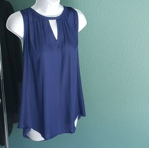 Sleeveless flowy blue top